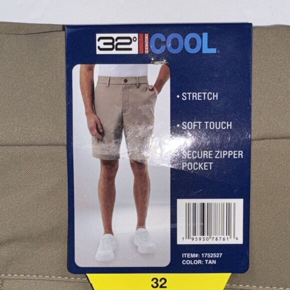 32 Degrees Cool Mens Size 32 Tan Twill Tech Classic Shorts Pants Golf Casual - Picture 6 of 9